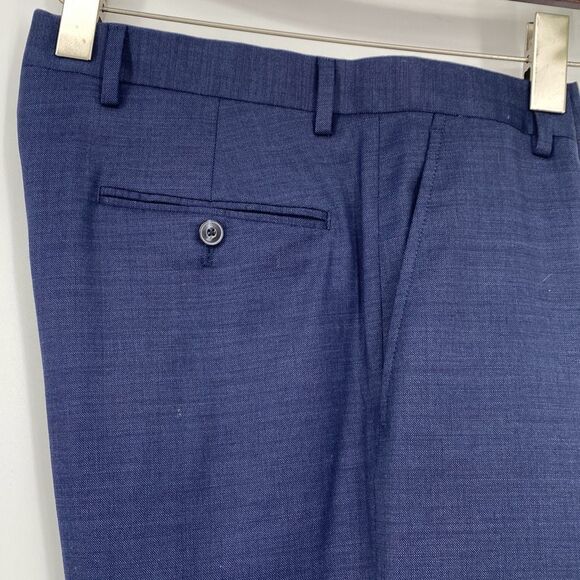 Jos. A. Bank Mens Slim Fit Traveler Suit Jacket and Pants Wool Blend Navy Blue S - Picture 11 of 16